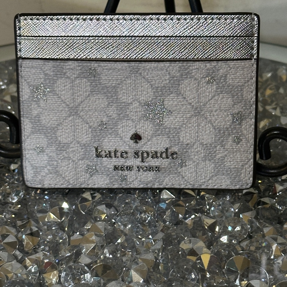 NWT - Kate Spade, Spade Flower Star Toss Small Slim Cardholder. Retail $86.00